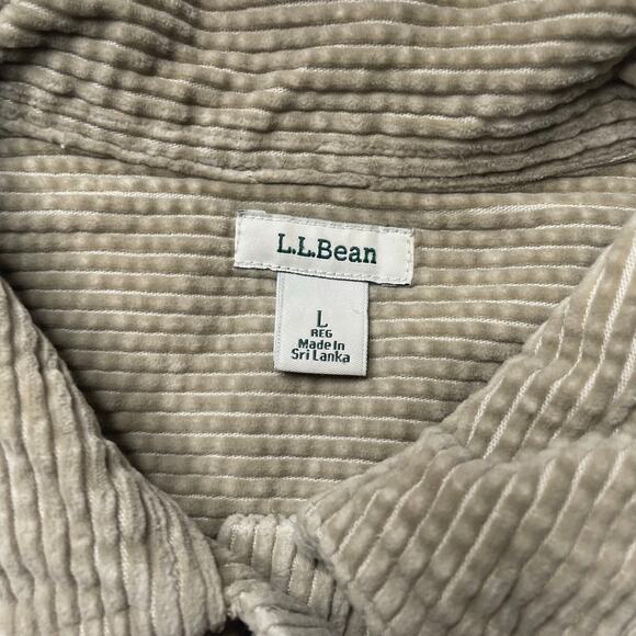 L.L. Bean Brown Wide Wale Corduroy Button Up Shirt Large Women's Cotton Comfy - Picture 6 of 6